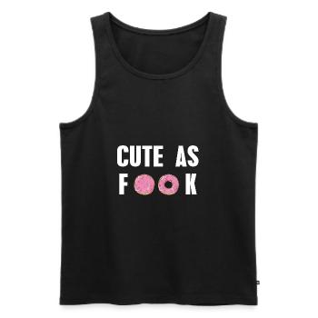 Cute as Fuck weiß Donut Süßigkeit Geschenkidee - Männer Premium Bio Tank Top - Schwarz - Vorne - AI Model Male 178 light (178cm)