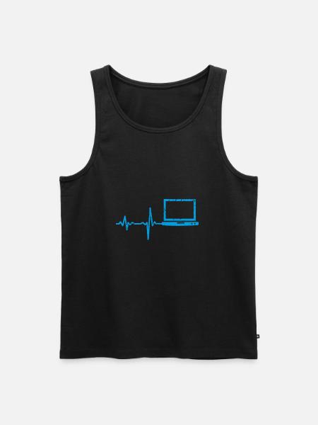 Gift Heartbeat Notebook PC - Men's Premium Organic Tank Top - black