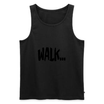 WALK - Männer Premium Bio Tank Top - Schwarz - Vorne - AI Model Male 178 light (178cm)