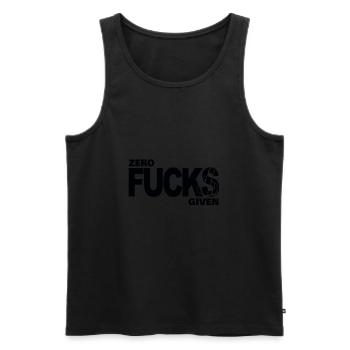 Zero fucks given - Men's Premium Organic Tank Top - black - Front - AI Model Male 178 light (178cm)