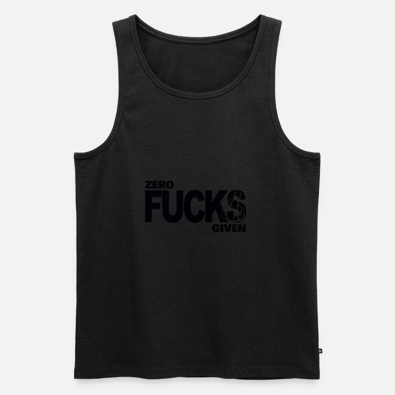 Zero fucks given - Männer Premium Bio Tank Top - Schwarz