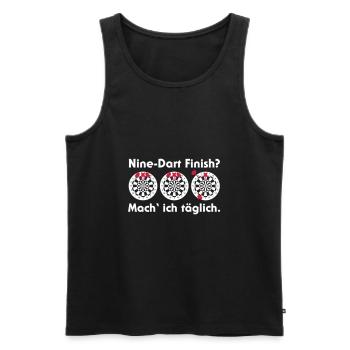 Nine-Dart Finish? Mach' ich täglich. - Männer Premium Bio Tank Top - Schwarz - Vorne - AI Model Male 178 light (178cm)