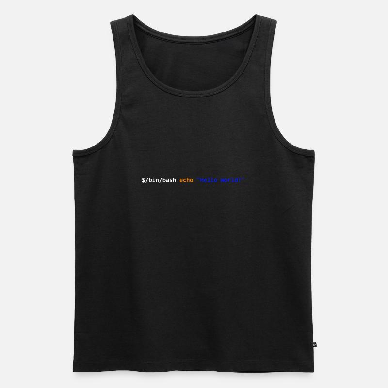 Hello World! Bash - Männer Premium Bio Tank Top - Schwarz