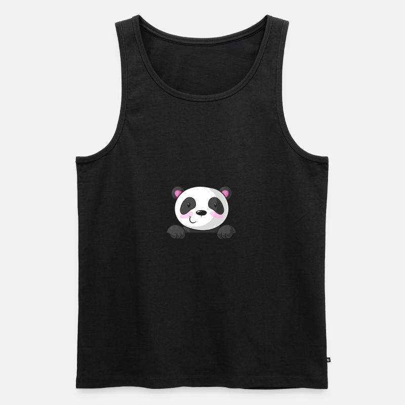 Spickender Comic Panda - Männer Premium Bio Tank Top - Schwarz