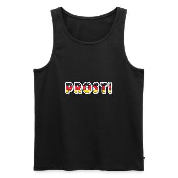 Prost! German | Bavarian - Men's Premium Organic Tank Top - black - Front - Michal (187cm)