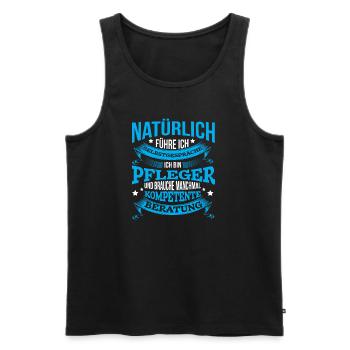 Lustiges T-Shirt für Pfleger und Krankenpfleger - Männer Premium Bio Tank Top - Schwarz - Vorne - Michal (187cm)