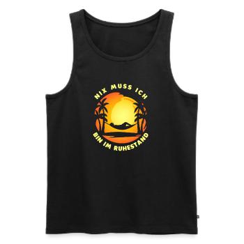 Nix muss ich Bin im Ruhestand - Männer Premium Bio Tank Top - Schwarz - Vorne - Michal (187cm)