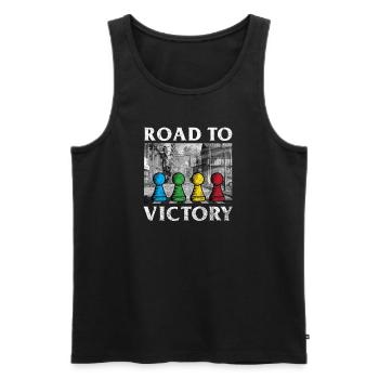 Brettspiele Road to Victory - Männer Premium Bio Tank Top - Schwarz - Vorne - Michal (187cm)