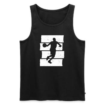 Basketteur de basket-ball Sunset - Débardeur bio Premium Homme - noir - Devant - AI Model Male 178 light (178cm)