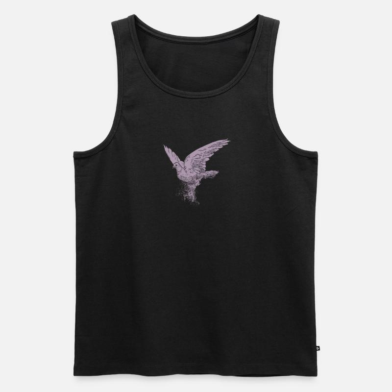 Rosa Taube Friedenstaube Dispersion - Männer Premium Bio Tank Top - Schwarz