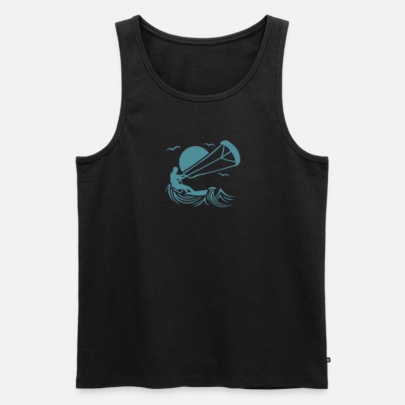 Kitesurfer - Männer Premium Bio Tank Top - Schwarz
