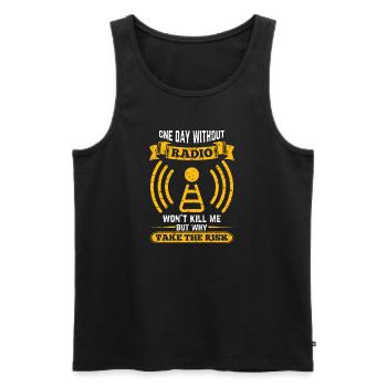 Amateurfunker ein Tag ohne funken wird mich nicht - Männer Premium Bio Tank Top - Schwarz - Vorne - AI Model Male 178 light (178cm)