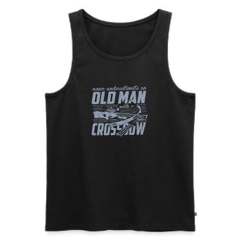 Crossbow never underestimate an old man - Men's Premium Organic Tank Top - black - Front - AI Model Male 178 light (178cm)