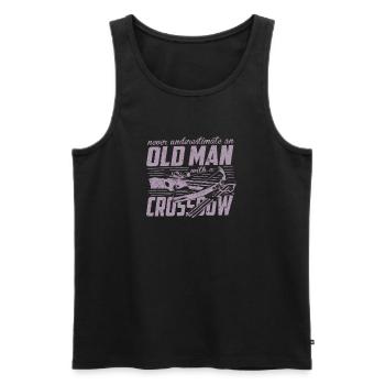 Crossbow never underestimate an old man - Men's Premium Organic Tank Top - black - Front - AI Model Male 178 light (178cm)