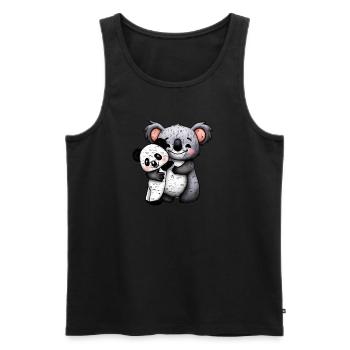 Mignon Koala Bear et Panda Bear Squeeze Grunge - Débardeur bio Premium Homme - noir - Devant - Michal (187cm)