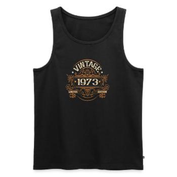 Vintage 1973 Birthday Vintage - Men's Premium Organic Tank Top - black - Front - Michal (187cm)