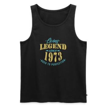 jahrgang 1973 Geburtstag Lebende Legende - Männer Premium Bio Tank Top - Schwarz - Vorne - AI Model Male 178 light (178cm)