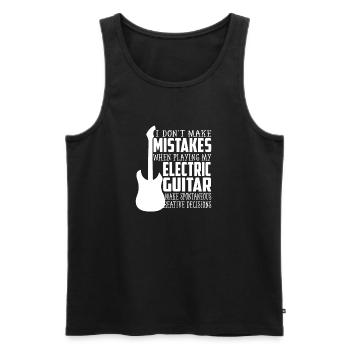 Vater mit E-Gitarre - Männer Premium Bio Tank Top - Schwarz - Vorne - Michal (187cm)