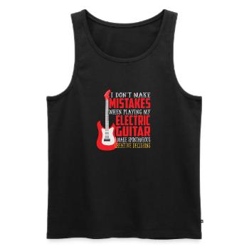 Vater mit E-Gitarre - Männer Premium Bio Tank Top - Schwarz - Vorne - Michal (187cm)
