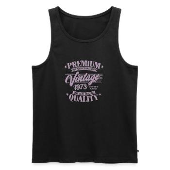 Vintage 1973 Geburtstag Sprüche "Limitierte - Männer Premium Bio Tank Top - Schwarz - Vorne - Michal (187cm)