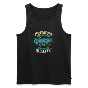 Vintage 1973 Geburtstag Sprüche "Limitierte - Männer Premium Bio Tank Top - Schwarz - Vorne - Michal (187cm)