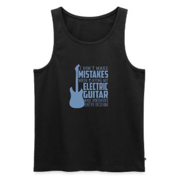 Vater mit E-Gitarre - Männer Premium Bio Tank Top - Schwarz - Vorne - Michal (187cm)