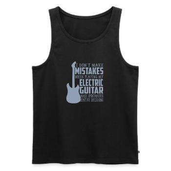 Vater mit E-Gitarre - Männer Premium Bio Tank Top - Schwarz - Vorne - Michal (187cm)