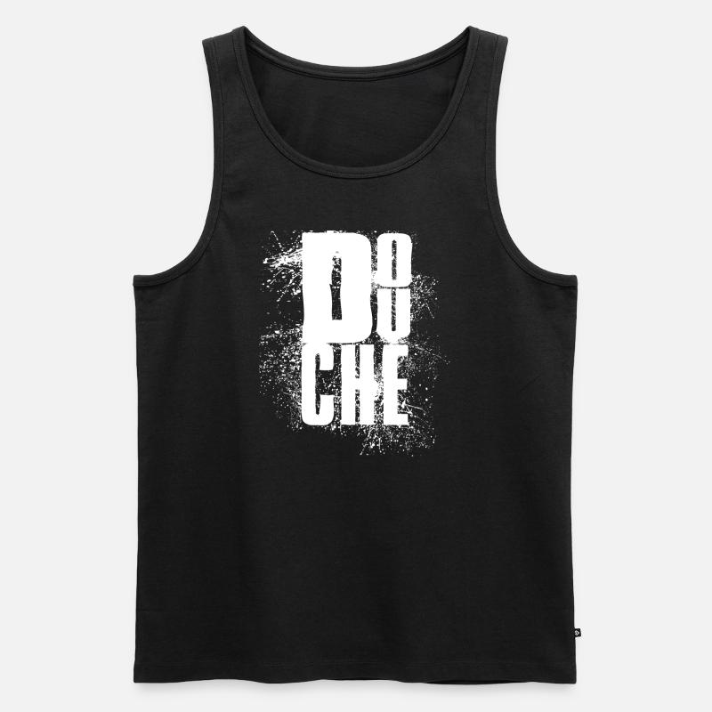 douchebag - Warmduscher - Männer Premium Bio Tank Top - Schwarz