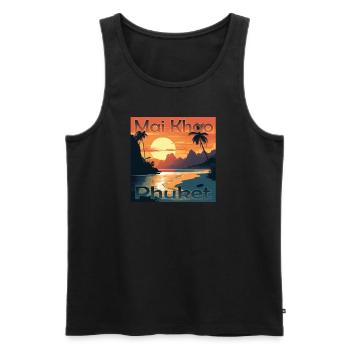 Vacances d’été à Mai Khao Beach, Phuket - Débardeur bio Premium Homme - noir - Devant - Michal (187cm)