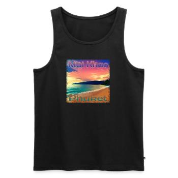 Vacances d’été à Mai Khao Beach, Phuket - Débardeur bio Premium Homme - noir - Devant - Michal (187cm)
