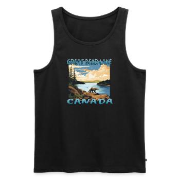 Great Bear Lake, Canada - Men's Premium Organic Tank Top - black - Front - AI Model Male 178 light (178cm)