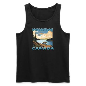 Kanada Saskatchewan Nordlichter Urlaub Design - Männer Premium Bio Tank Top - Schwarz - Vorne - Michal (187cm)