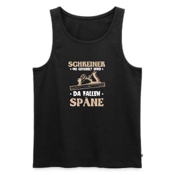 Schreiner wo gehobelt wird da Fallen Späne - Männer Premium Bio Tank Top - Schwarz - Vorne - Michal (187cm)