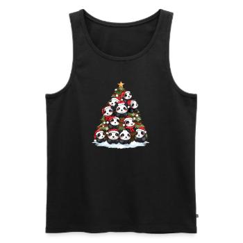 Panda de Noël sapin sapin - Débardeur bio Premium Homme - noir - Devant - AI Model Male 178 light (178cm)