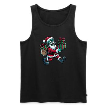 Comic Weihnachtsmann Zombie Süße Weihnachten - Männer Premium Bio Tank Top - Schwarz - Vorne - Michal (187cm)