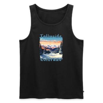 Telluride, Colorado, USA - Ski- und - Männer Premium Bio Tank Top - Schwarz - Vorne - Michal (187cm)