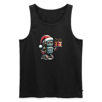 Weihnachtsroboter - Geschenke für Santa Claus - Männer Premium Bio Tank Top - Schwarz - Vorne - AI Model Male 178 light (178cm)