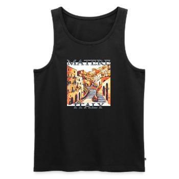Matera, Italien - Historische Architektur im - Männer Premium Bio Tank Top - Schwarz - Vorne - AI Model Male 178 light (178cm)
