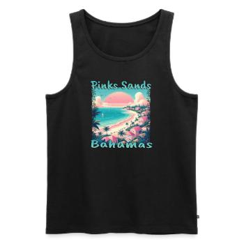 Pink Sands Beach, Bahamas - Grunge-Urlaub im - Männer Premium Bio Tank Top - Schwarz - Vorne - Michal (187cm)