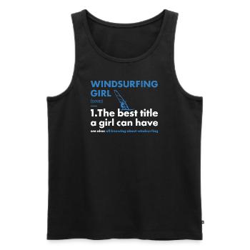 Sport Girl Windsurfing - Men's Premium Organic Tank Top - black - Front - AI Model Male 178 light (178cm)