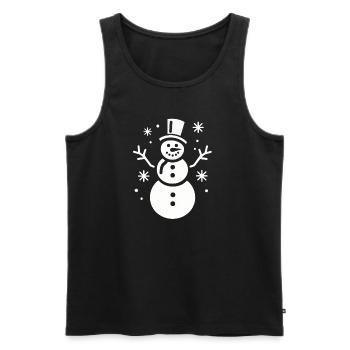 Snowman Silhouette Minimalist - Men's Premium Organic Tank Top - black - Front - AI Model Male 178 light (178cm)