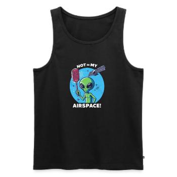 Alien Grün Fliegenklatsche Satellit Abwehr - Männer Premium Bio Tank Top - Schwarz - Vorne - Michal (187cm)