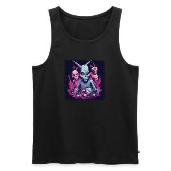 Easter Bunny Zombie Celebration - Men's Premium Organic Tank Top - black - Front - AI Model Male 178 light (178cm)