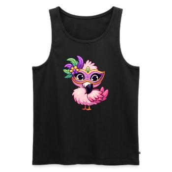 Mardi Gras Comic Flamingo - Débardeur bio Premium Homme - noir - Devant - Michal (187cm)
