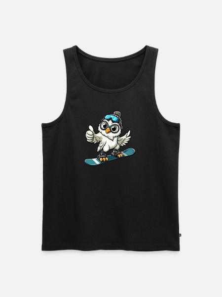 Eule Snowboarder Winterabenteuer - Männer Premium Bio Tank Top - Schwarz