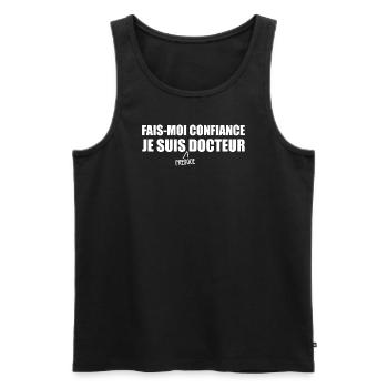 Ich bin fast ein Arzt - Männer Premium Bio Tank Top - Schwarz - Vorne - AI Model Male 178 light (178cm)
