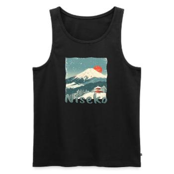 Niseko Japan Vulkan Sonnenuntergang Winter - Männer Premium Bio Tank Top - Schwarz - Vorne - Michal (187cm)