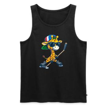 Bâton de hockey sur glace lunatique Double bâtongirafe - Débardeur bio Premium Homme - noir - Devant - Michal (187cm)