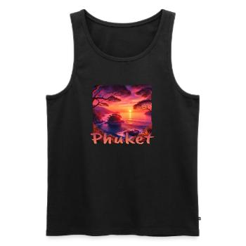 Phuket Thailand Sunset Grunge Design - Men's Premium Organic Tank Top - black - Front - AI Model Male 178 light (178cm)
