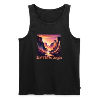 Santa Elena Canyon Texas États-Unis coucher de soleil couleurs - Débardeur bio Premium Homme - noir - Devant - Michal (187cm)